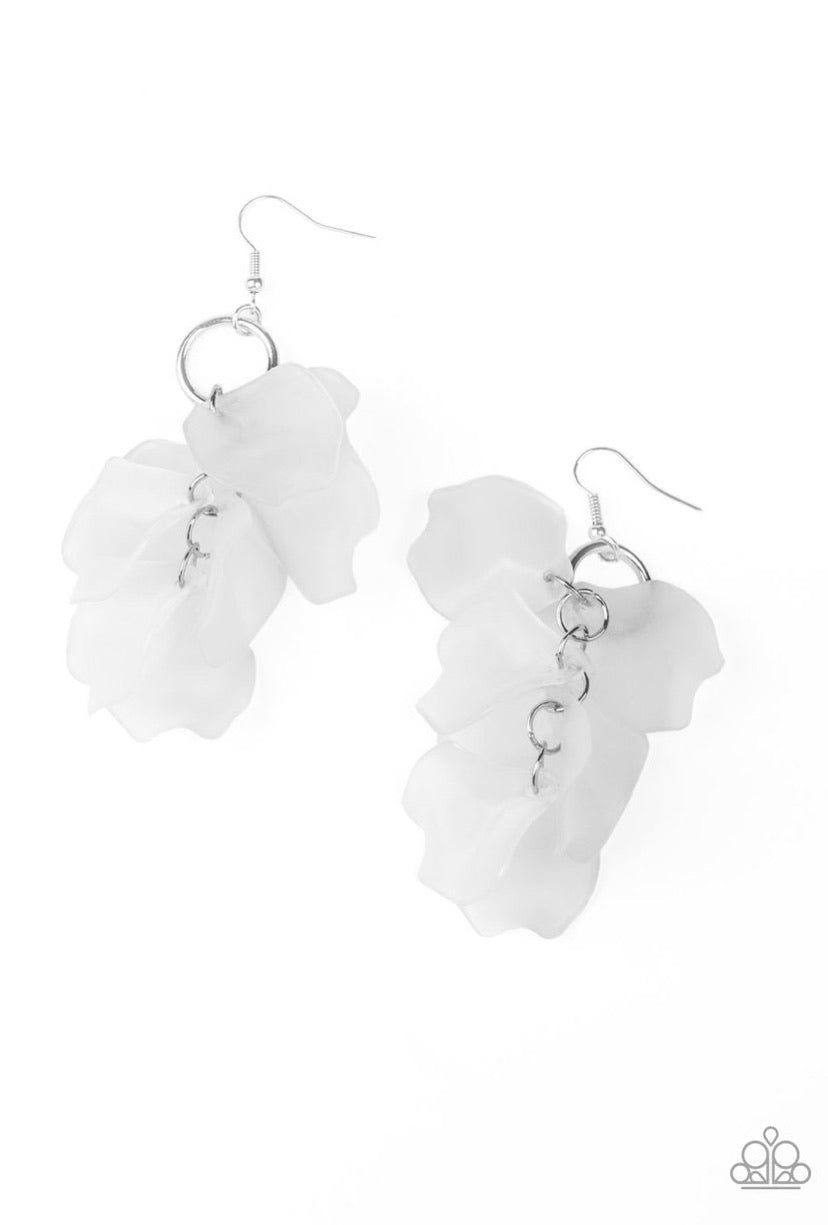 Glass Gardens- White Earrings