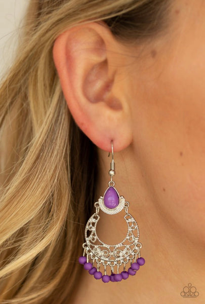 Colorful Colada- Purple Earrings