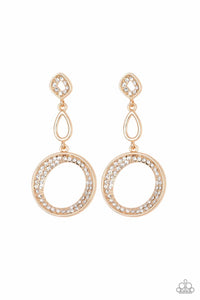 On The Glamour Scene- Gold Post Earrings