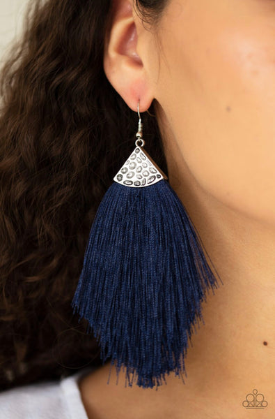 Tassel Tempo- Blue Earrings