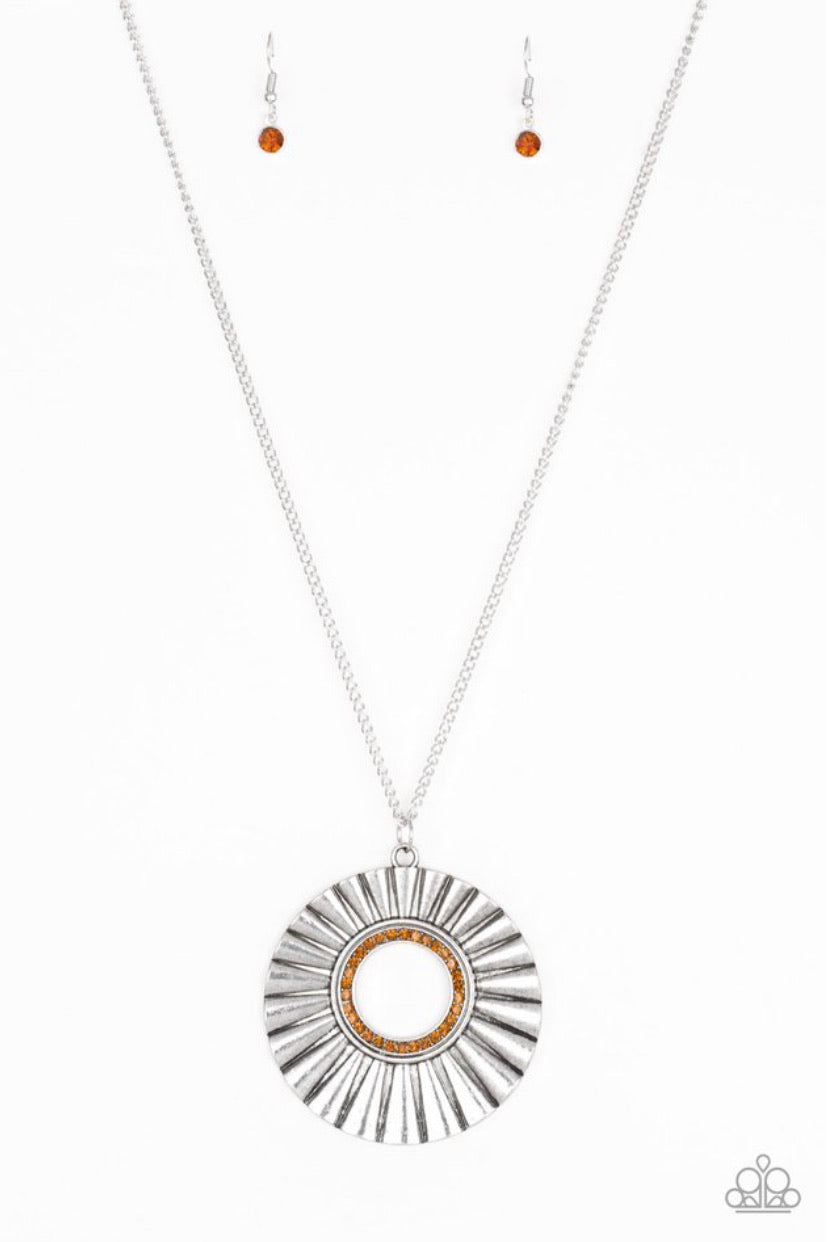 Chicly Centered- Brown Necklace