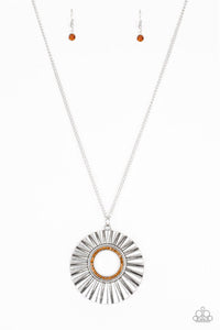 Chicly Centered- Brown Necklace