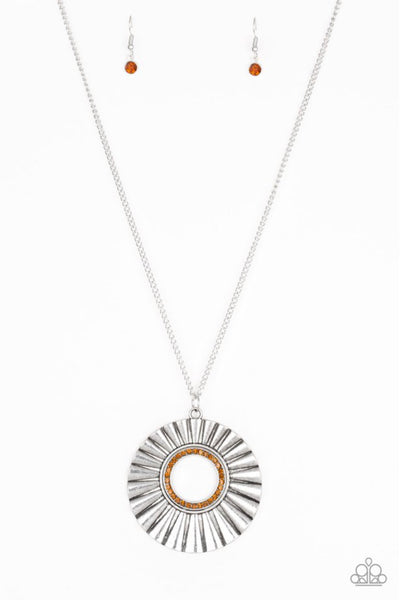Chicly Centered- Brown Necklace