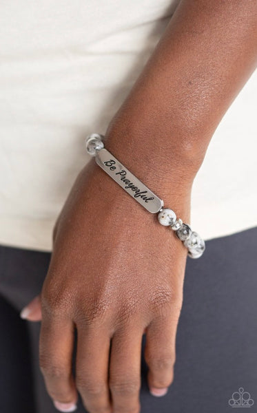 Be Prayerful- Black and White Bracelet