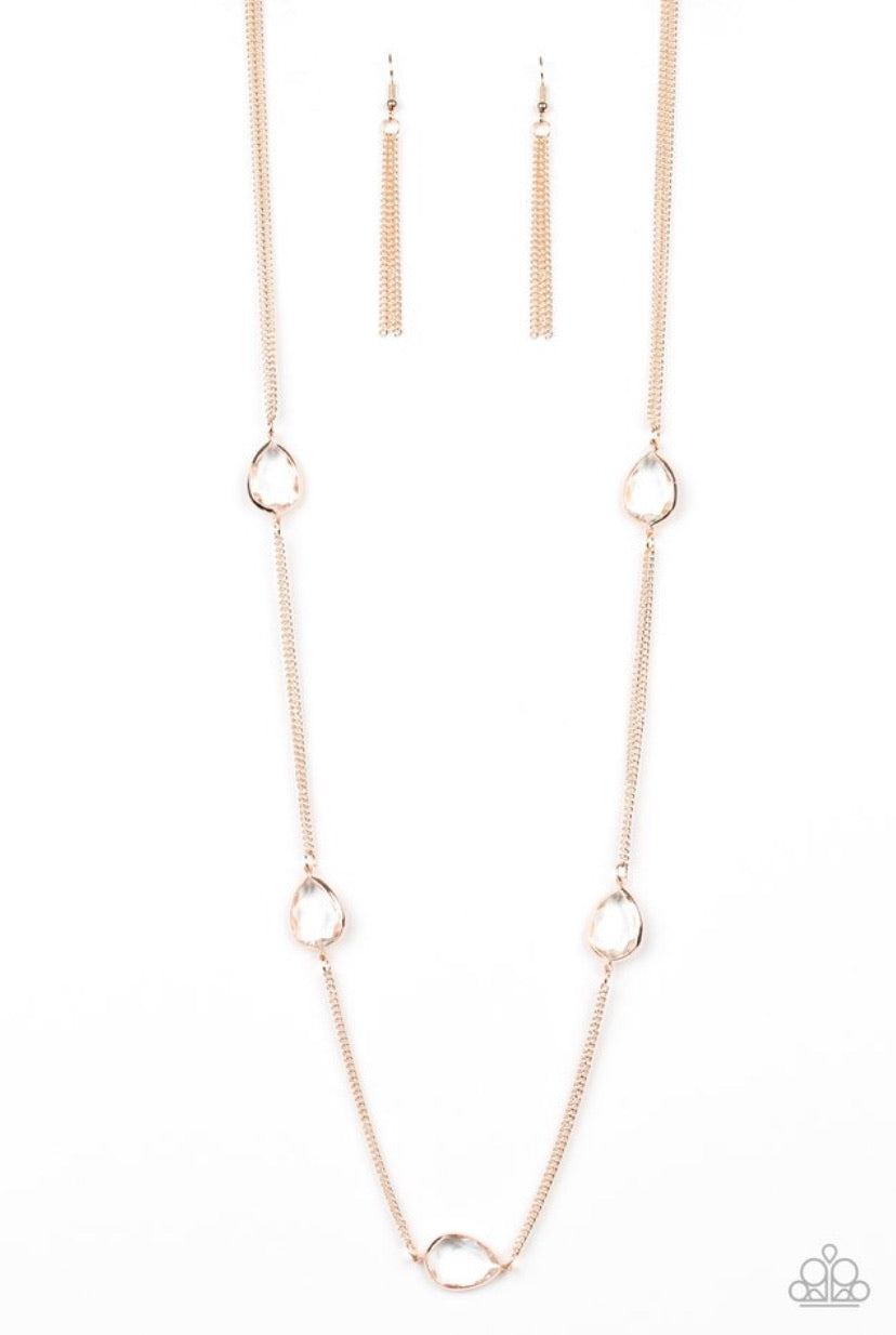 Teardrop Timelessness- Rose Gold Necklace