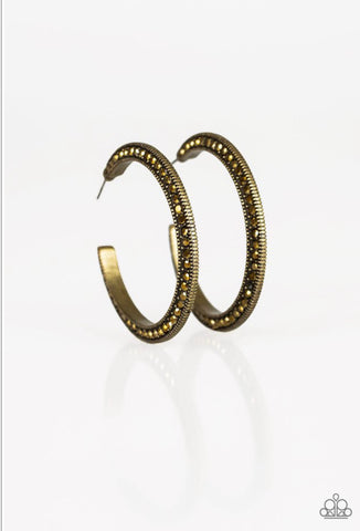 Dazzling Diamond-naire- Brass Hoop Earrings