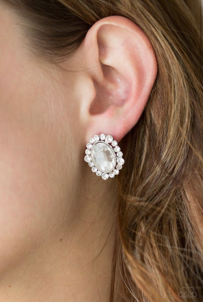 Hold Court- White Post Earrings