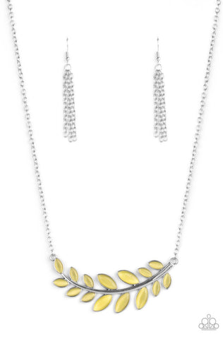 Frosted Foliage- Yellow Necklace