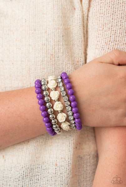 Rose Garden Grandeur- Purple Bracelet