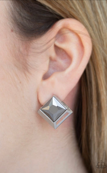 Stellar Square- Silver Post Earrings