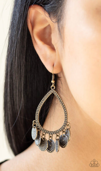 All In Good Chime- Brass Earrings