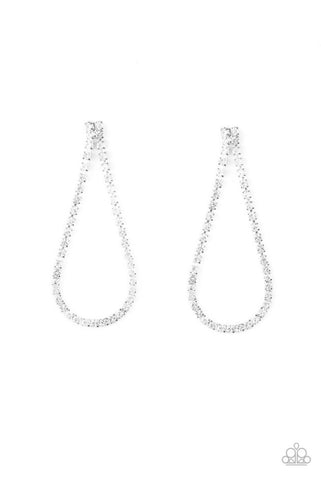 Diamond Drops- White Post Earrings