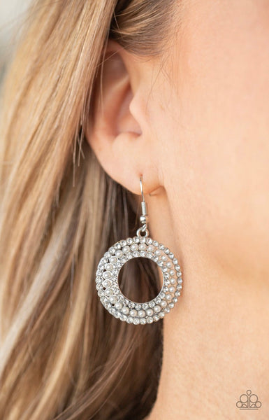 Sparkle Splurge-                  White Earrings