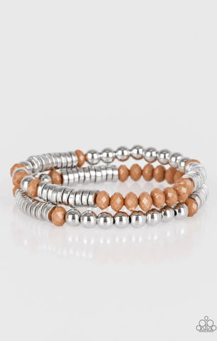 Downright Dressy- Brown Bracelet