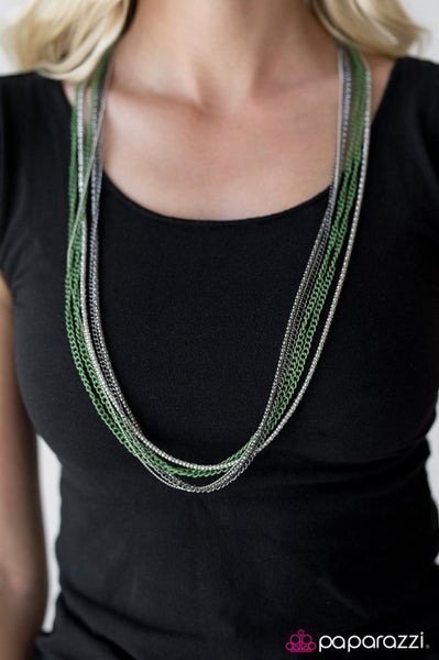 Colorful Calamity- Green Necklace