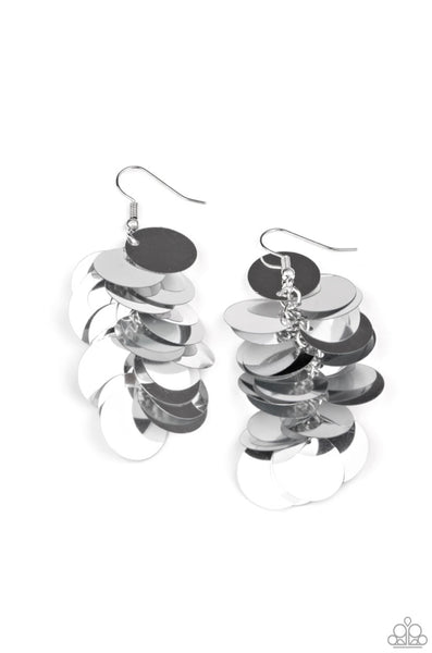 Now You Can Sequin It- Silver Earrings