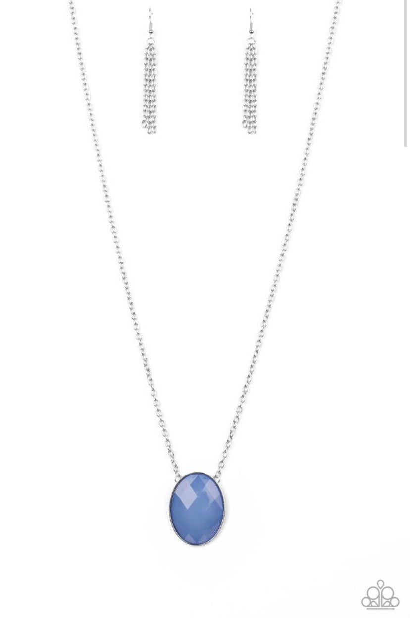 Intensely Illuminated- Blue Necklace