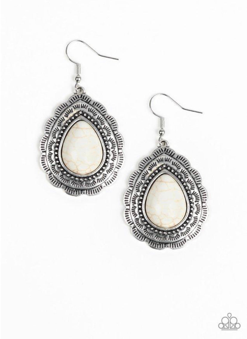 Mountain Mover- White Earrings