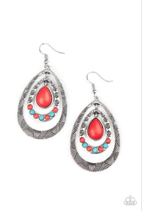 Terra Teardrops- Red Earrings