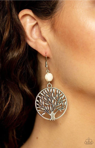 Bountiful Branches- White Earrings