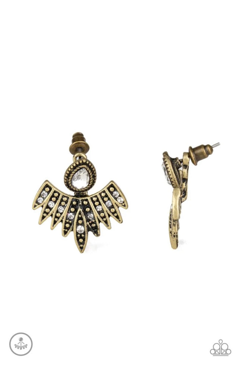 Wing Fling- Brass Earrings