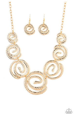 Statement Swirl- Gold Necklace