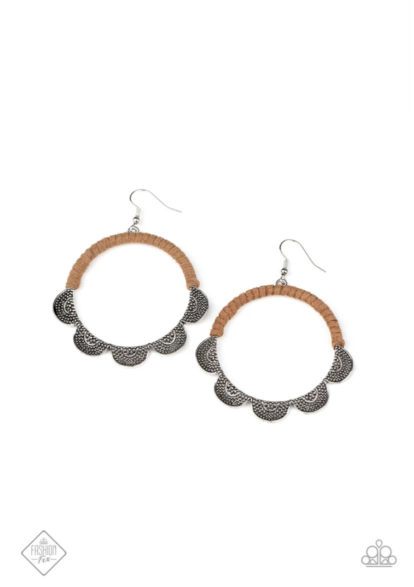 Tambourine Trend- Brown Earrings