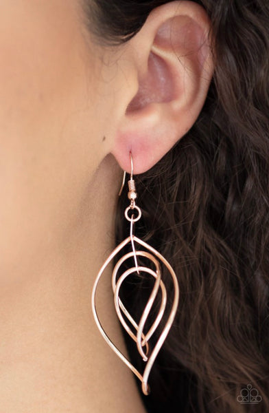 Asymmetrical Allure- Rose Gold Earrings