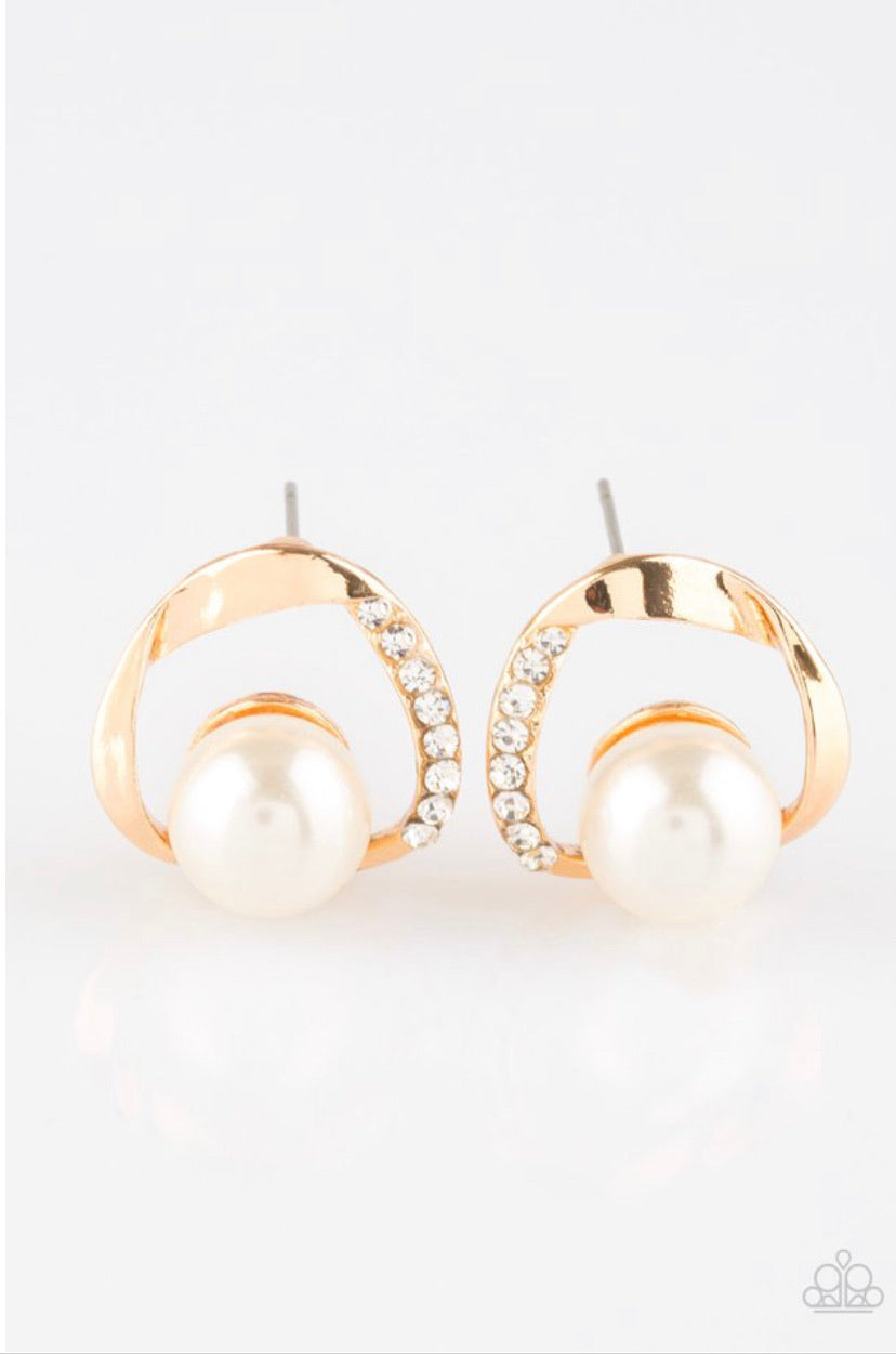 Stylishly Suave- Gold Post Earrings