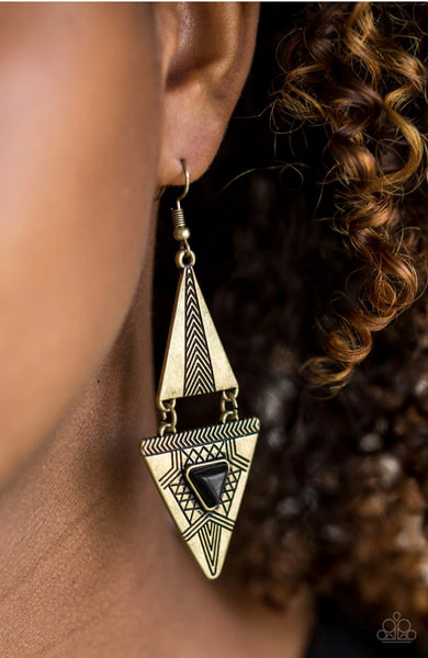 El Paso Edge- Brass Earrings