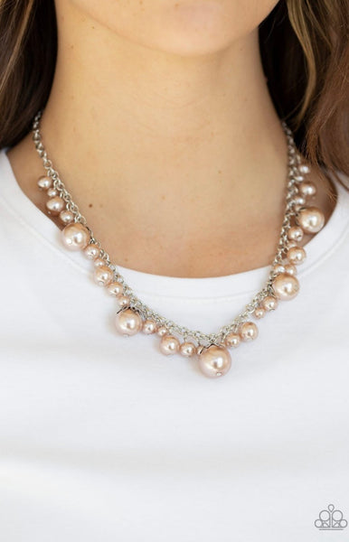 Uptown Pearls- Brown Necklace