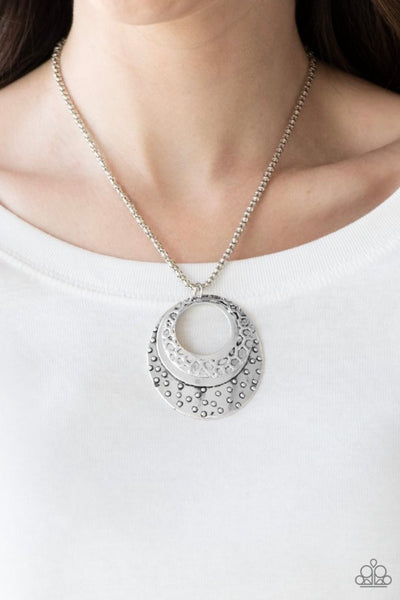 Texture Trio- Silver Necklace