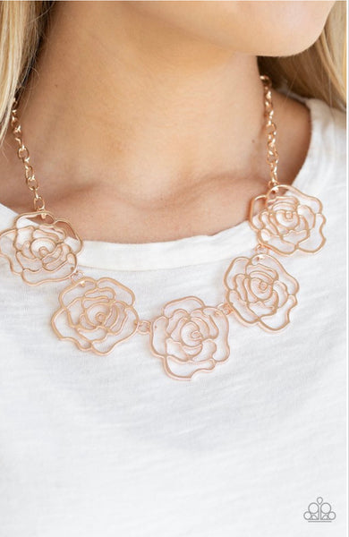 Budding Beauty- Rose Gold Necklace