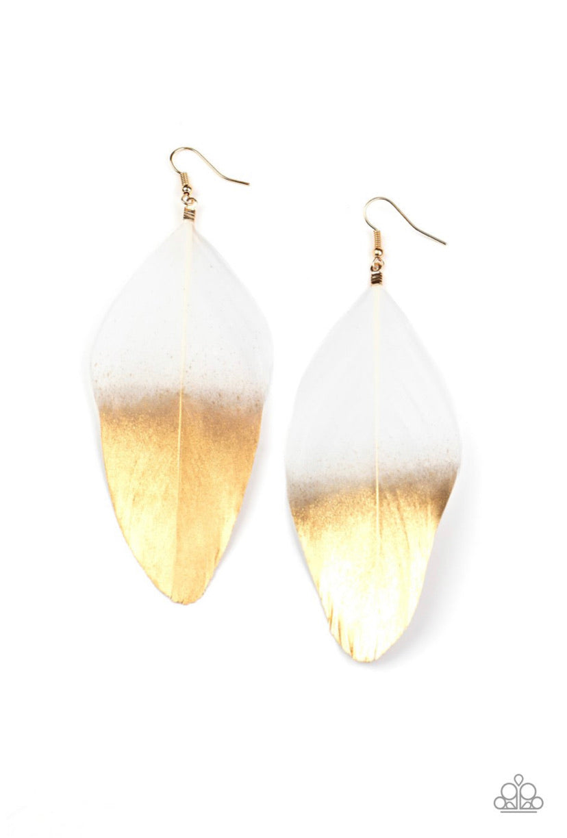 Fleek Feathers- White Earrings