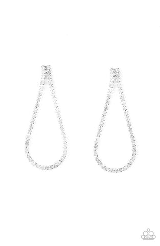 Diamond Drops- White Post Earrings