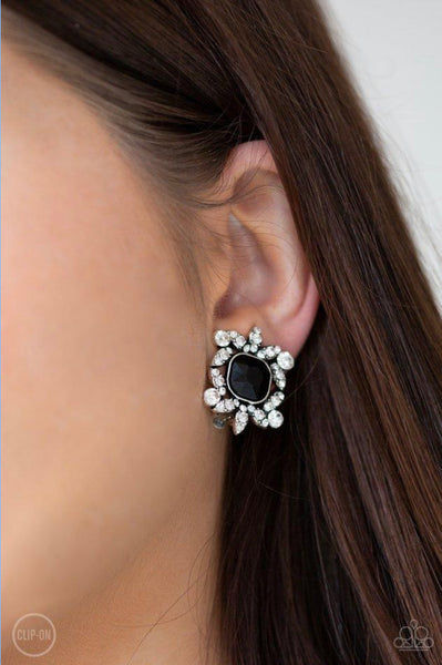 First-Rate Famous- Black Clip-On Earrings