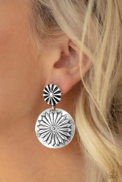 Fierce Florals- Silver Post Earrings