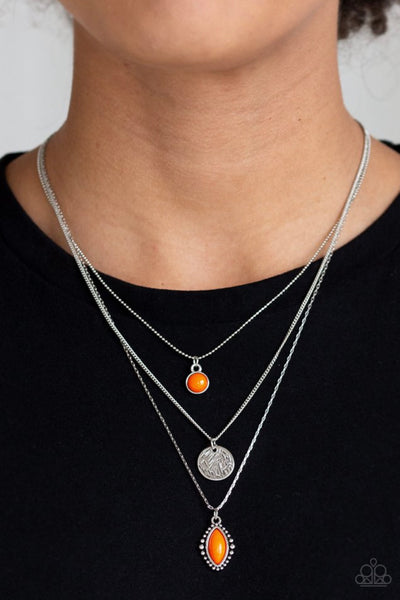 Tide Drifter- Orange Necklace