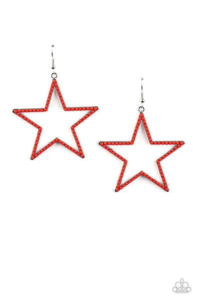 Count Your Stars- Red Earrings