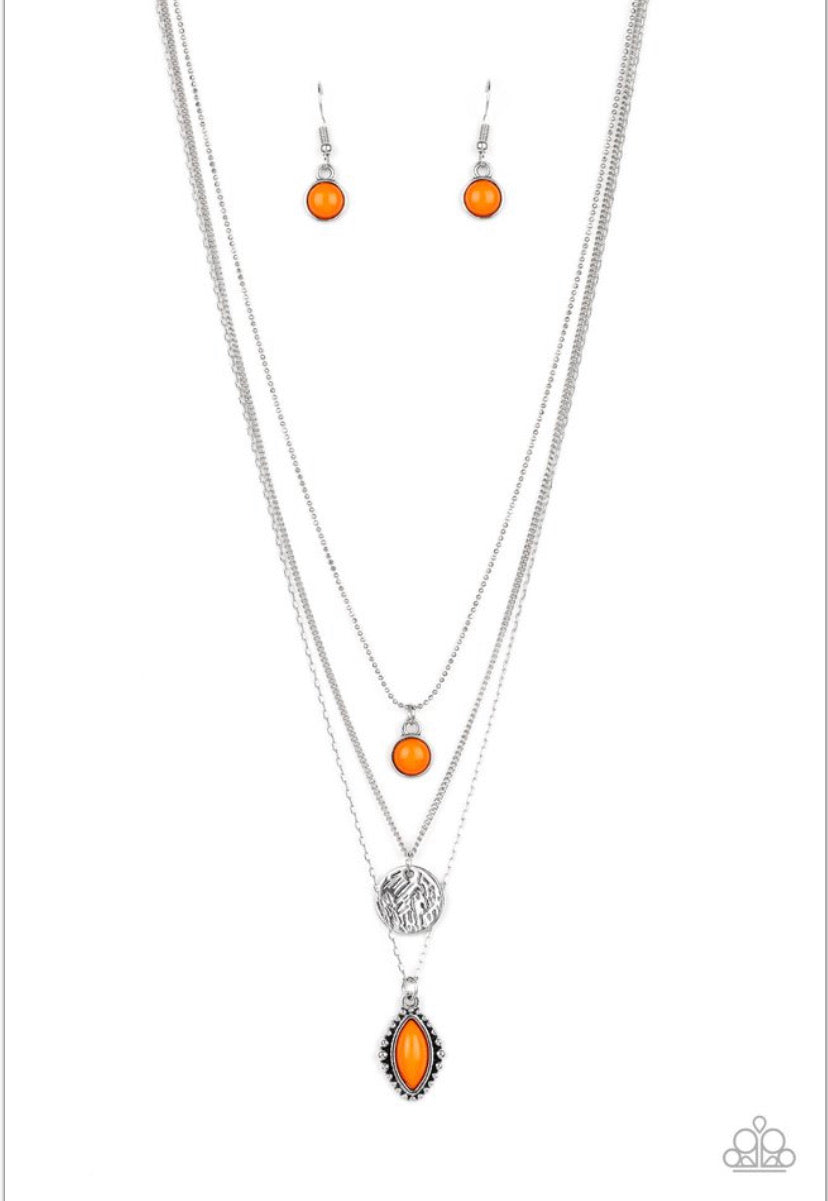 Tide Drifter- Orange Necklace