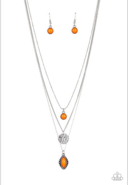 Tide Drifter- Orange Necklace