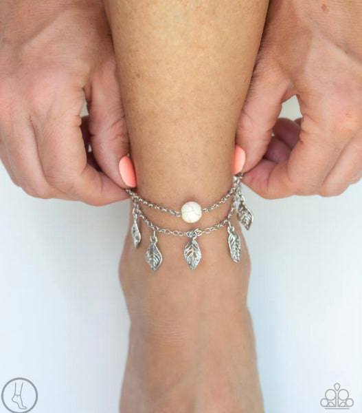 Earthy Explorer- White Anklet