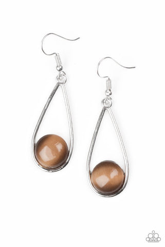 Over The Moon- Brown Earrings