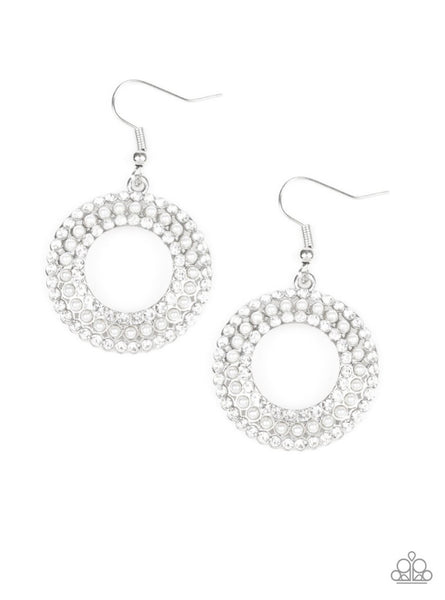 Sparkle Splurge-                  White Earrings