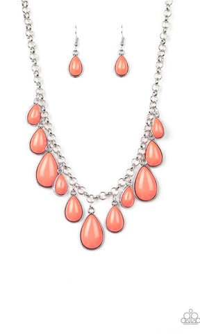 Jaw-Dropping Diva- Orange Necklace