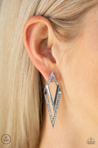 Point-Bank- White Post Earrings