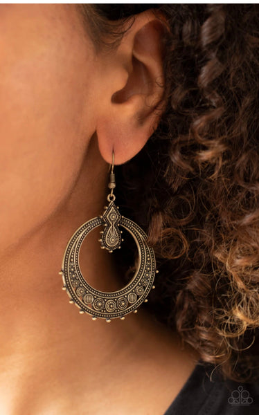 Solar Orbit- Brass Earrings