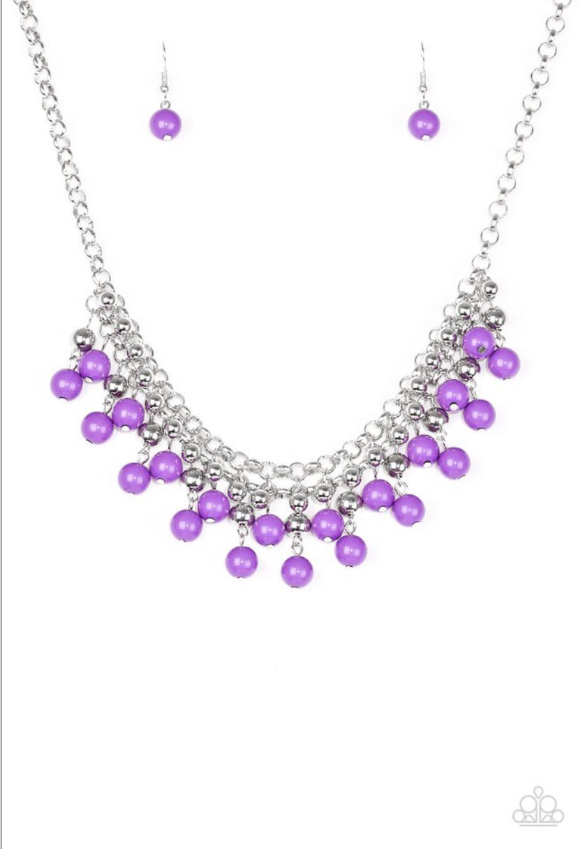 Friday Night Fringe- Purple Necklace