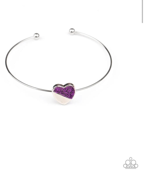 SS Glitter Heart Bracelet