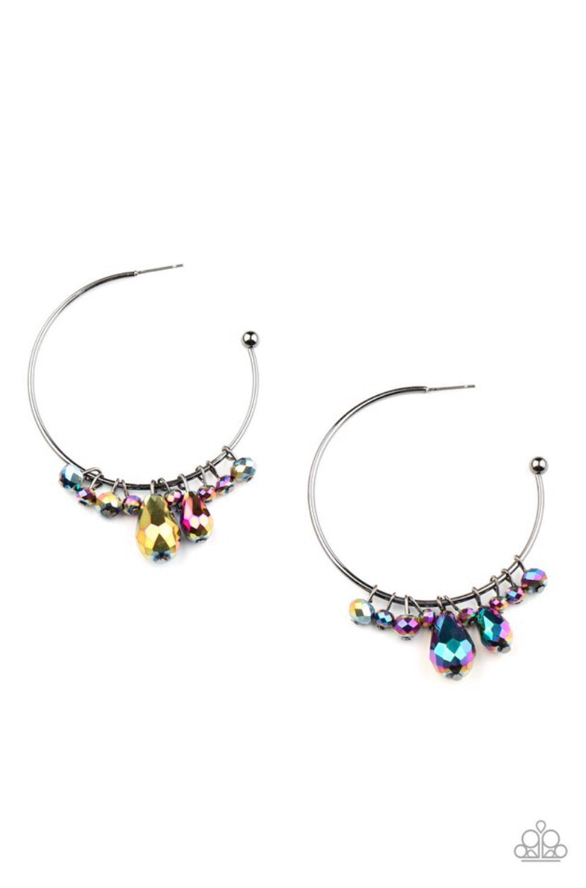 Dazzling Downpour- Multi Hoop Post Earrings #1720